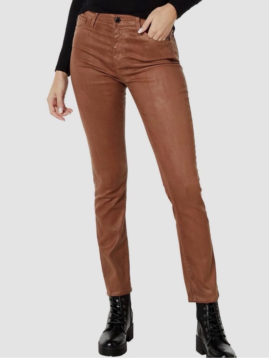 Ag Adriano Goldschmied Denim - AG Jeans “Mari” Coated Brown High Rise Slim Straight Jeans 30
